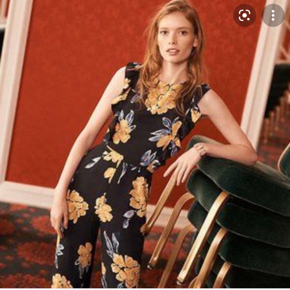 Anthropologie Floral Ruffled Jumpsuit 2
